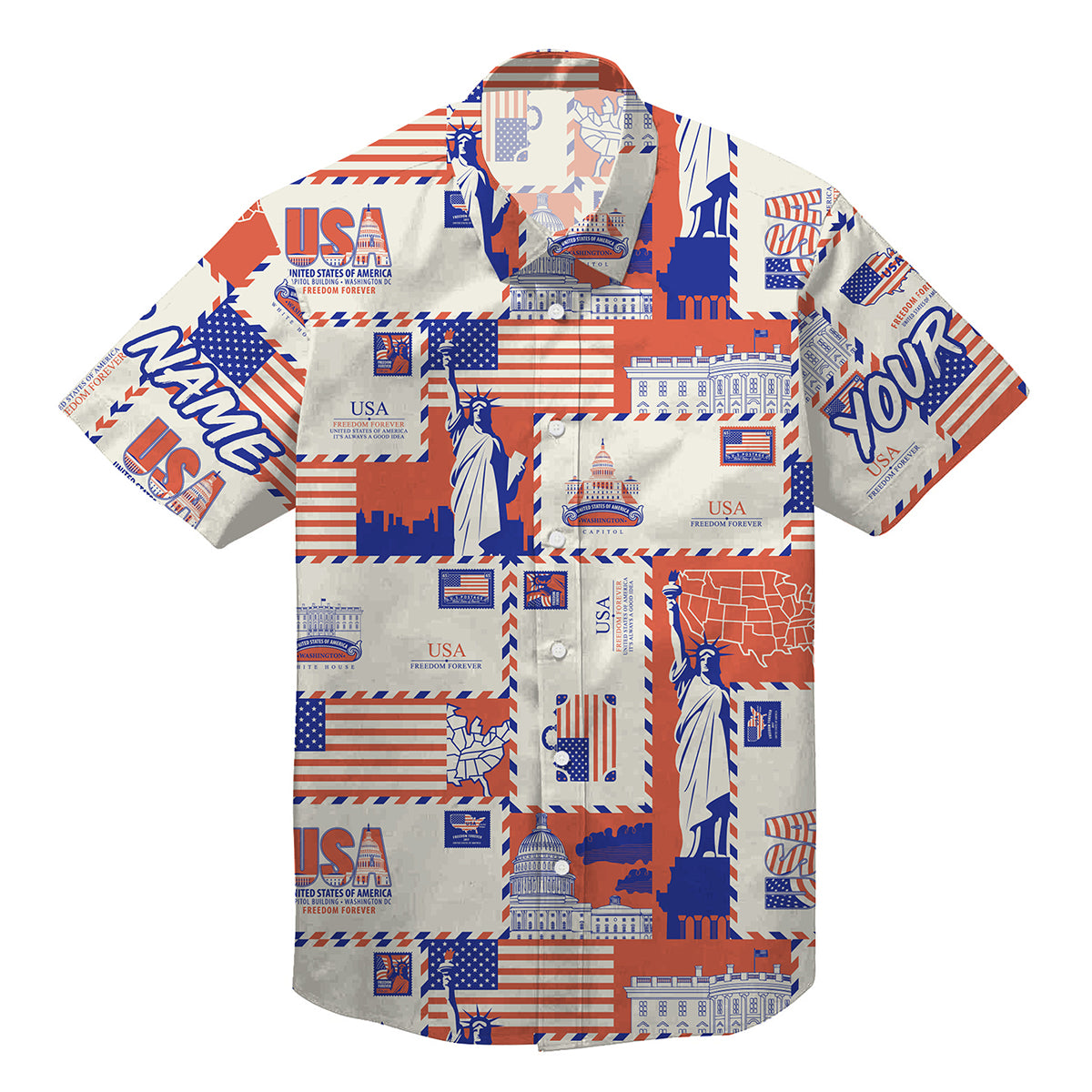 Personalized Patriotic America Unisex Hawaii Shirt July Gift Ha8414