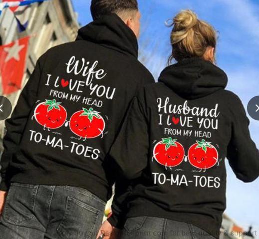 Tomatoes Couple Hoodies Wife/Husband I Love You From My Head To Tomatoes Couple Valentine Gift For Him For Her Valentine Hoodie Unisex Hoodie Pa Valentines Gifts For Coworkers