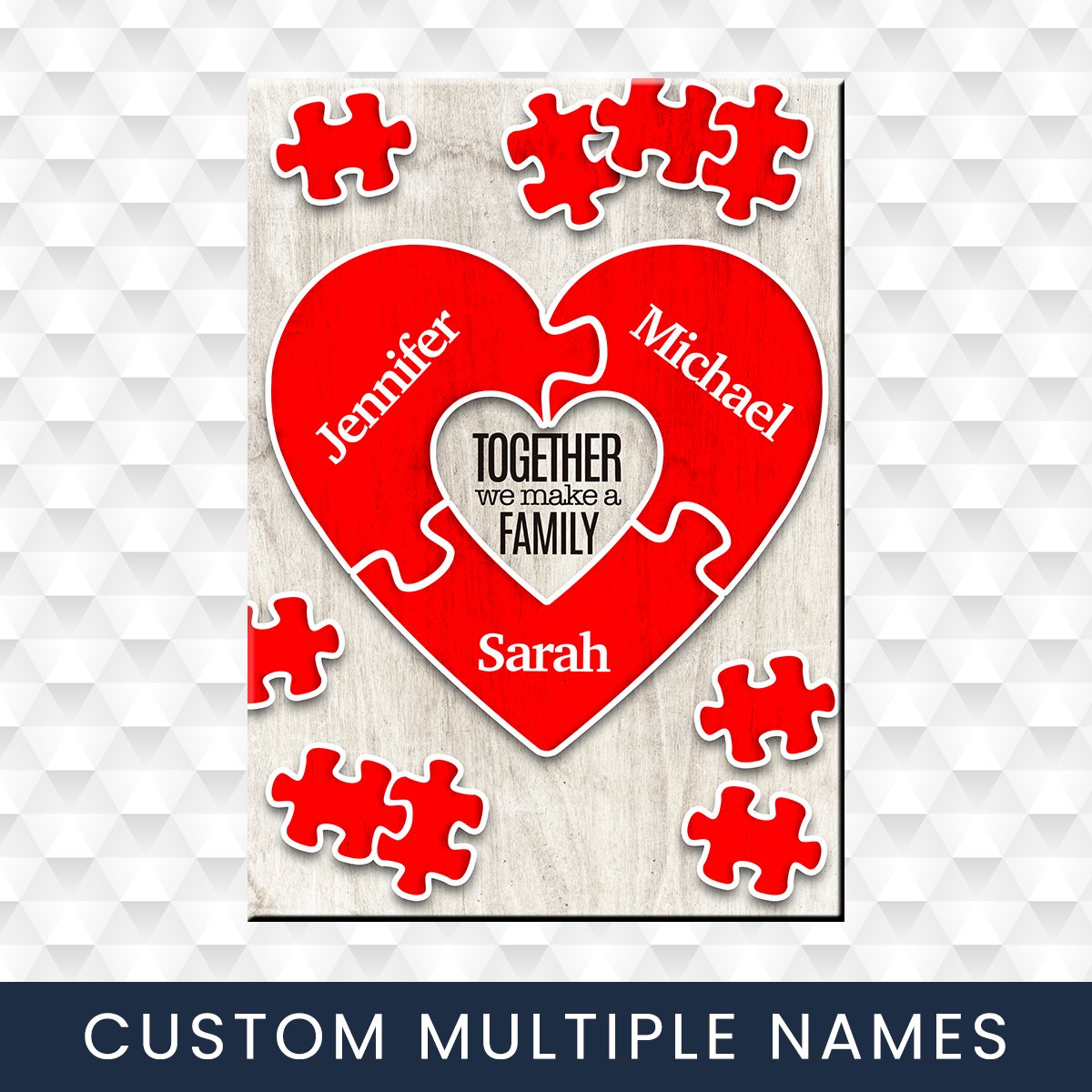 Together We Make A Family Puzzle Premium Canvas