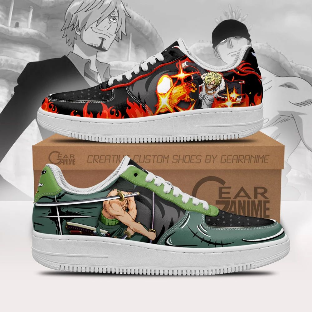 Zoro And Sanji Air Sneakers Custom Anime One Piece Shoes Unisex Men Women