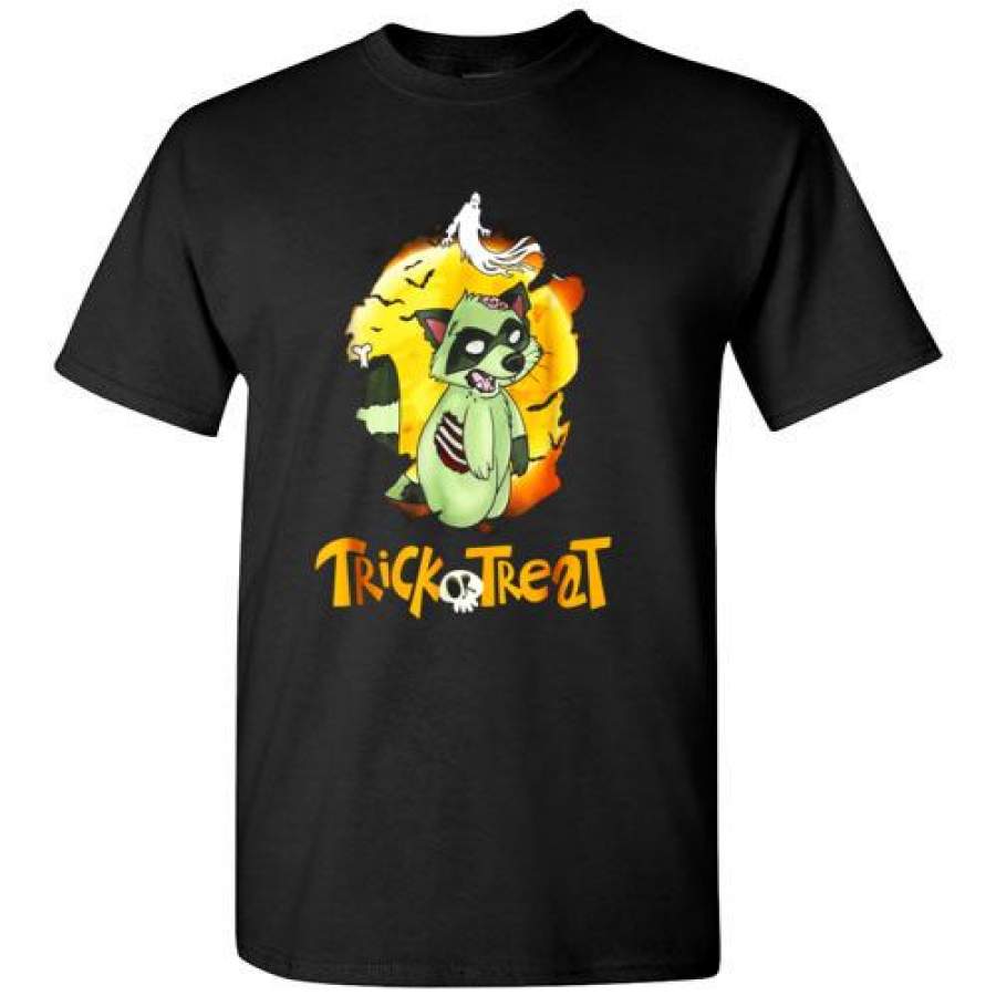 Trick Or Treat Zombie Racoon Halloween Costume Shirt