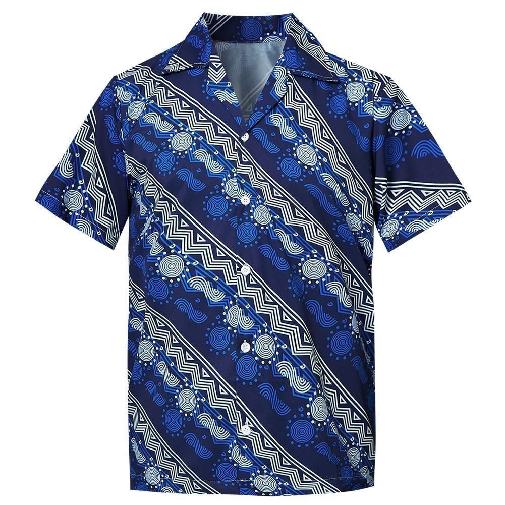 Get Now Mens Hawaii Blue Shirt Geometric Circle Ha95510