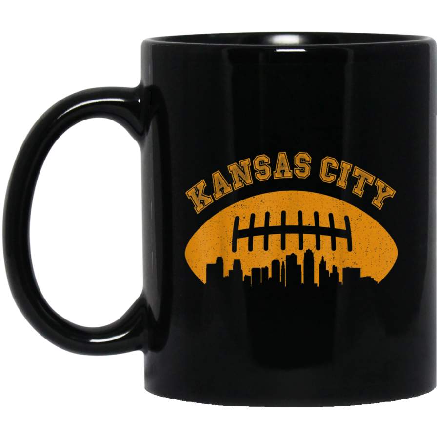 Vintage Reto Kansas City Cityscape Football Skyline Graphic Mug