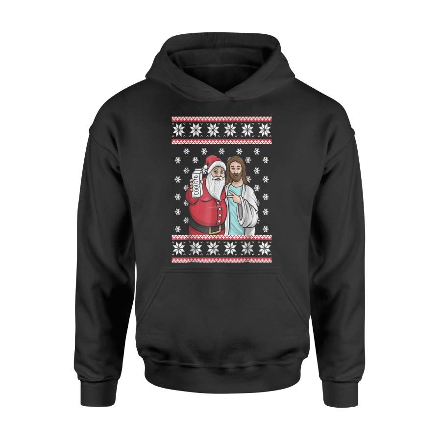 Christmas Drinking Party Santa Jesus Coquito Ugly T-shirt – Standard Hoodie