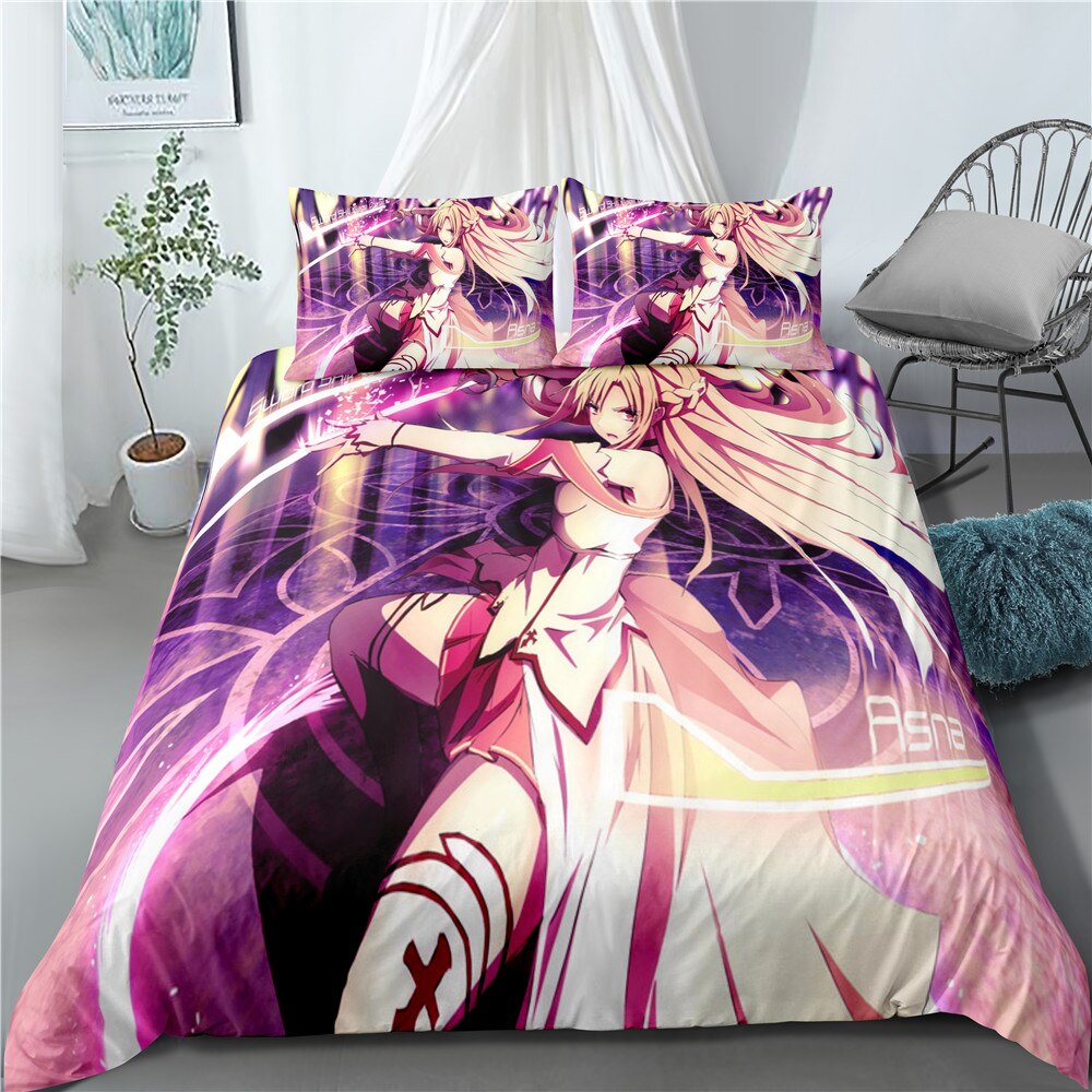 Anime Sword Art Online Home Pillow Case 3D Bed Duvet Covers Bedding Sets Bed Set Home Decor Bedding