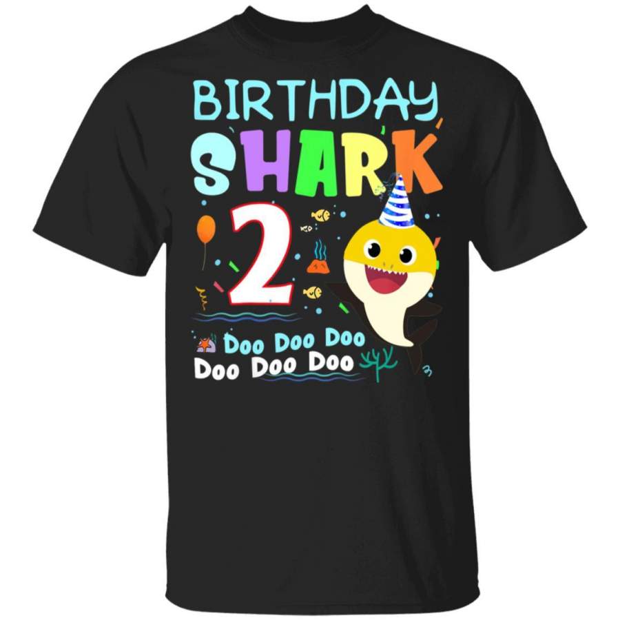 Baby Shark 2 Years Old 2nd Birthday Doo Doo T-Shirt