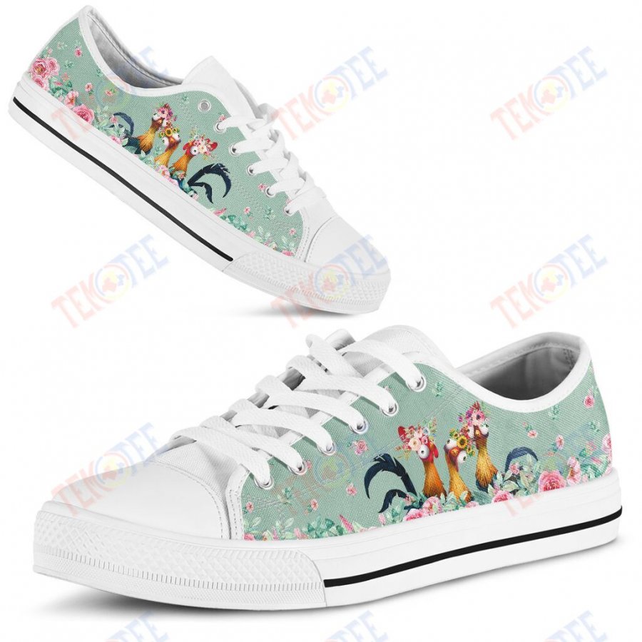 Mens Womens Chicken Flower Chicken Low Top Shoes Custom Print Footwear Converse Sneakers TMT954