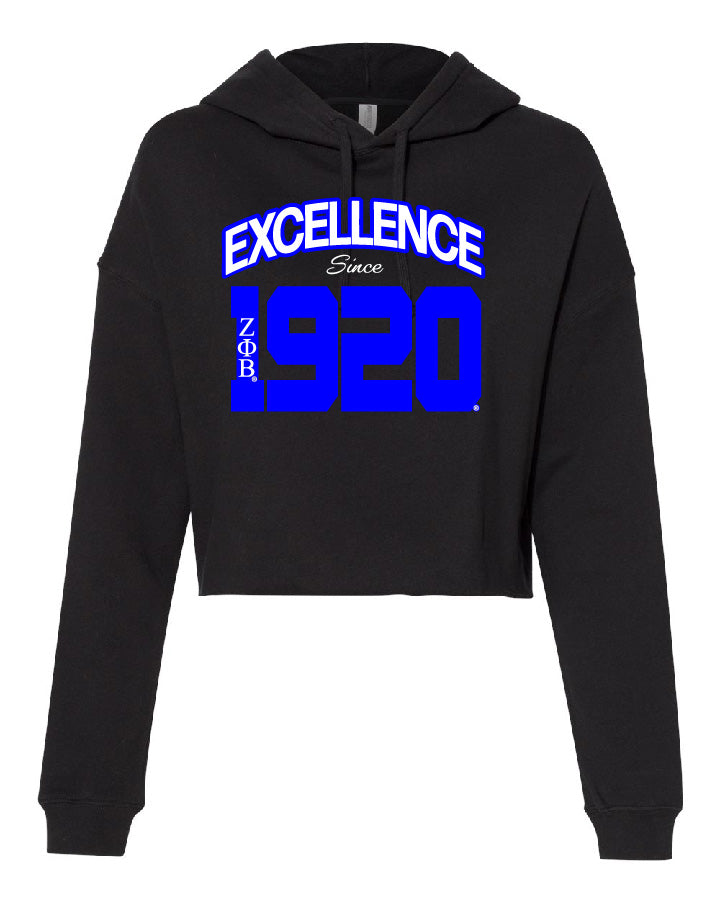 Zeta Phi Beta Excellence Cropped Hooded Sweatshirt