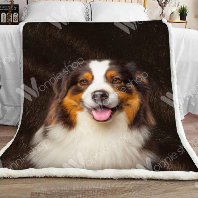 Australian Shepherd Dog Sherpa Blanket JR1502 70O52