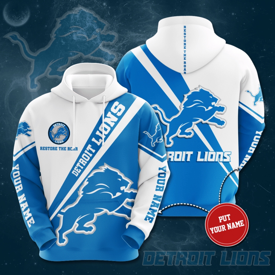 Personalized Detroit Lions No601 Custom Hoodie 3D Jacket 3D Pullover Zip Hoodie Dqh3011