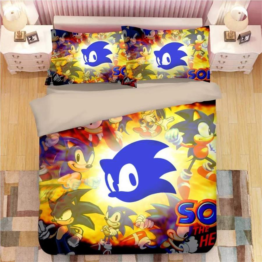 Sonic The Hedgehog #10 Duvet Cover Quilt Cover Pillowcase Bedding Set Bed Linen