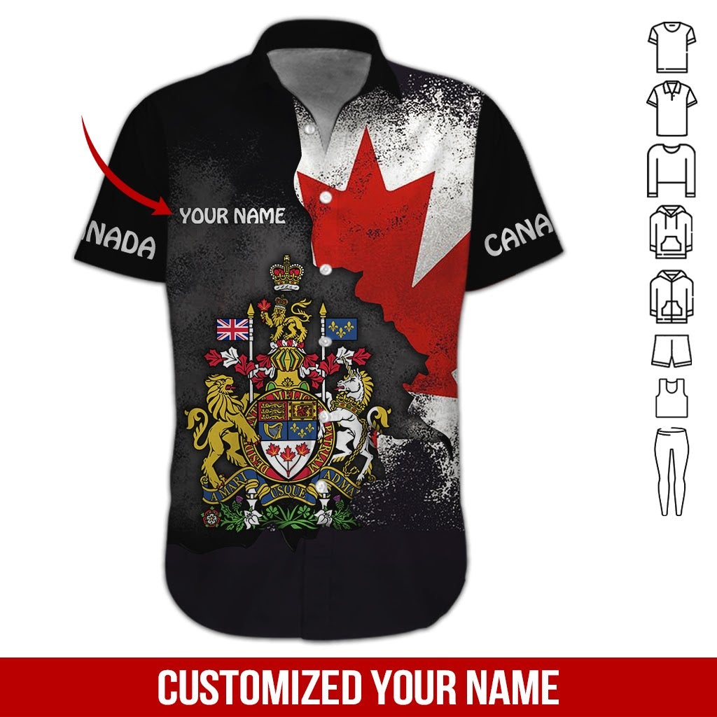 I Love Canada Custom Name Aloha Hawaii Shirts For Men Women Ha21833