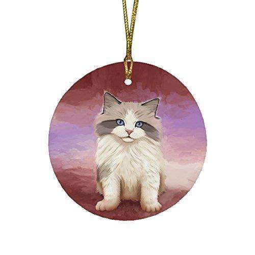 Ragdoll Kitten Round Christmas Ornament Rfpor48058