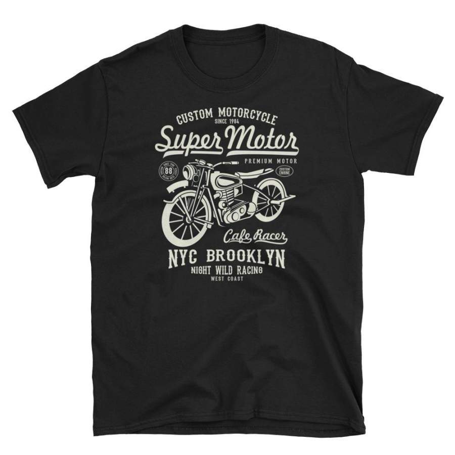 Custom Motorcycle NYC Brooklyn Vintage Poster T-Shirt