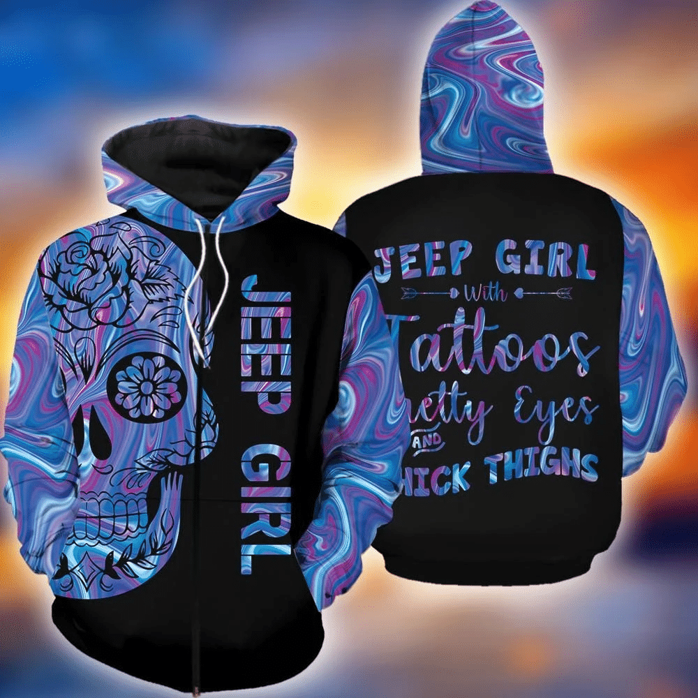 Jp Girls Have Tattoos Pretty Eyes Purple Hoodie 3D All Over Print