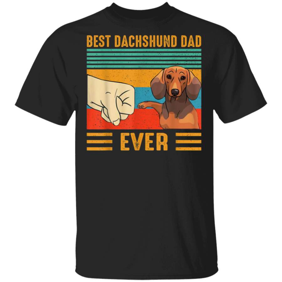 Vintage Best dachshund Dad Ever Bump Fit TShirt