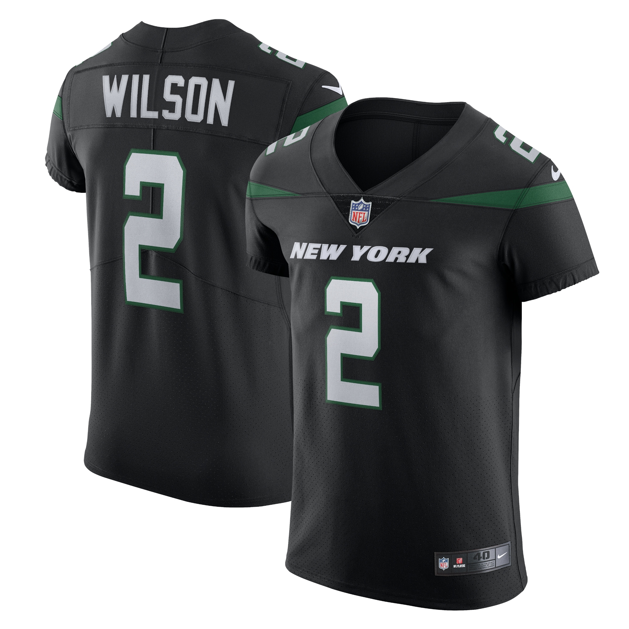 Zach Wilson New York Jets Vapor Elite Jersey – Stealth Black