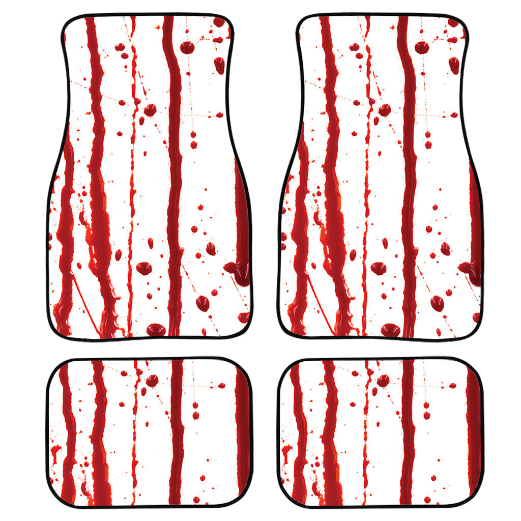 Flowing Red Blood Print Front And Back Car Floor Mats, Front Car Mat