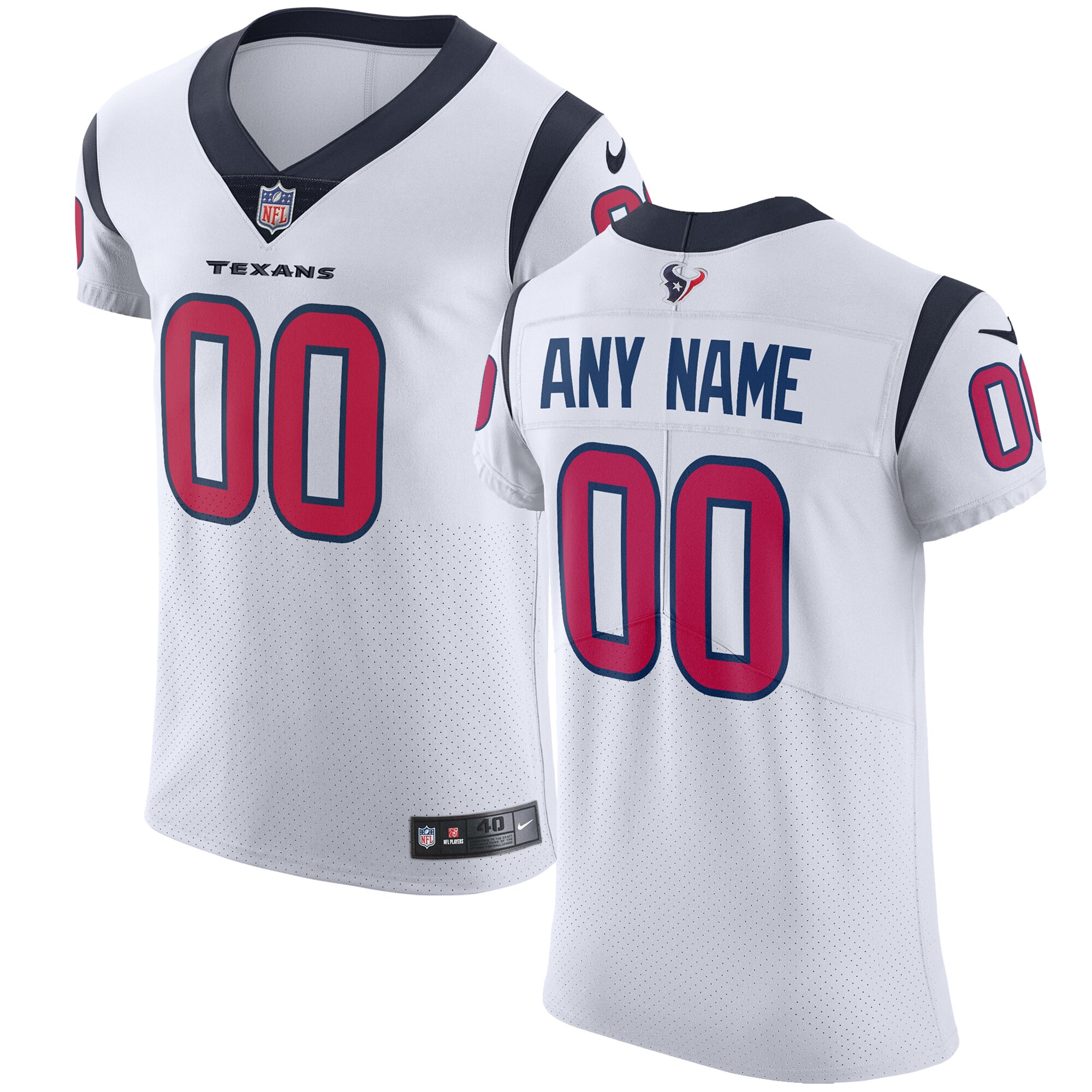 Houston Texans Vapor Untouchable Custom Elite Jersey – White