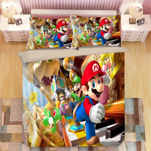 Super Smash Bros Ultimate Mario 15 Duvet Cover Pillowcase Home Decor 3D Bedding Set