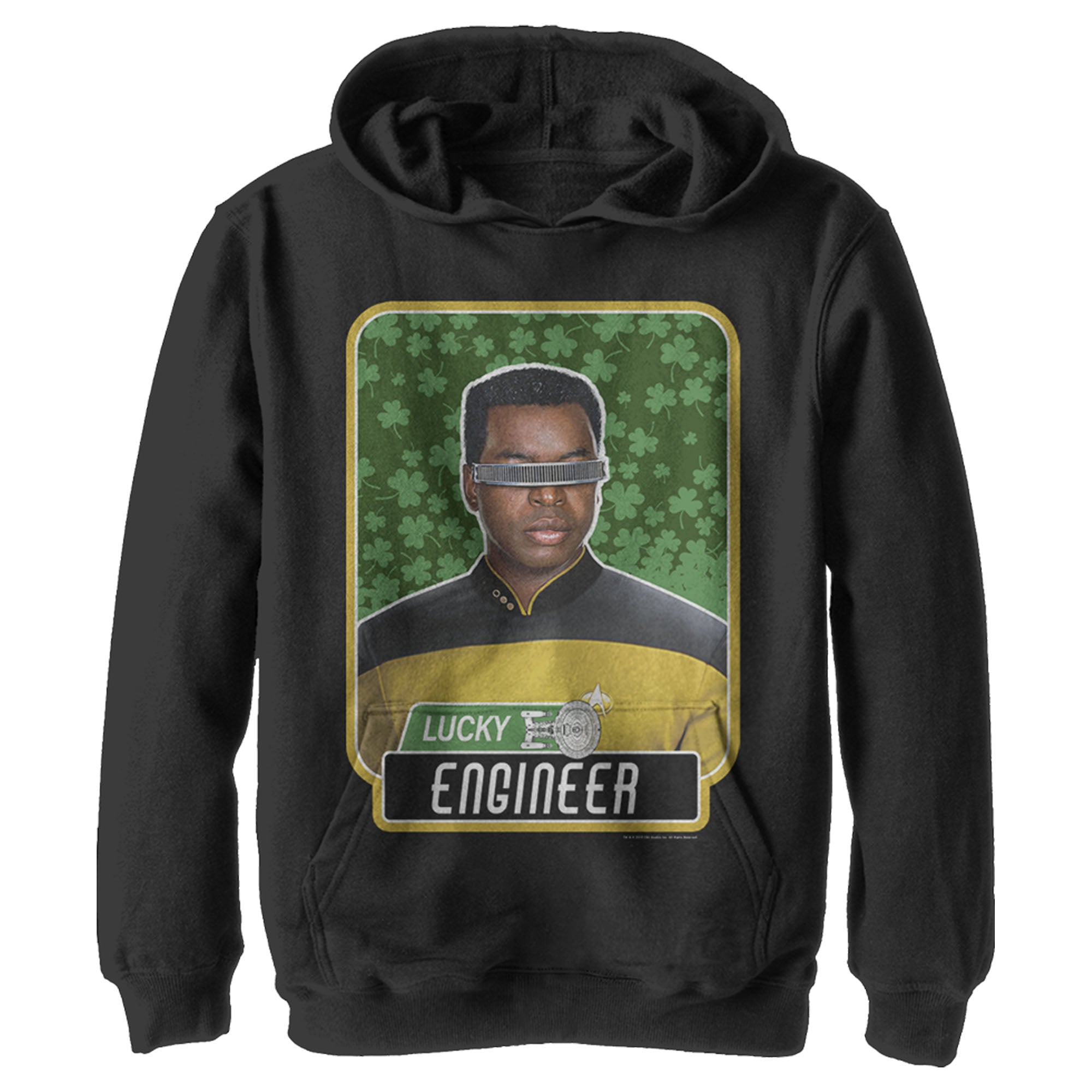 Boy’S Star Trek: The Next Generation St. Patrick’S Day Lucky Engineer La Forge Pull Over Hoodie