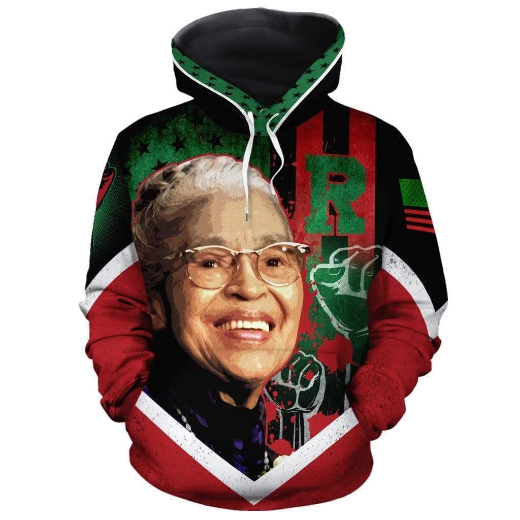 Wonderprint Hoodie – African American Flag Rosa Park Pullover