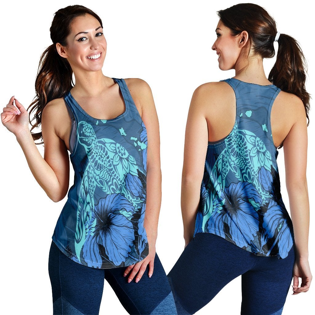 Hawaiian Hibiscus Turtle Racerback Tank Ah Ha94014