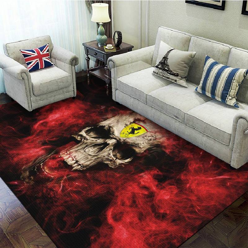 Ferrari Skull Smoke Rug