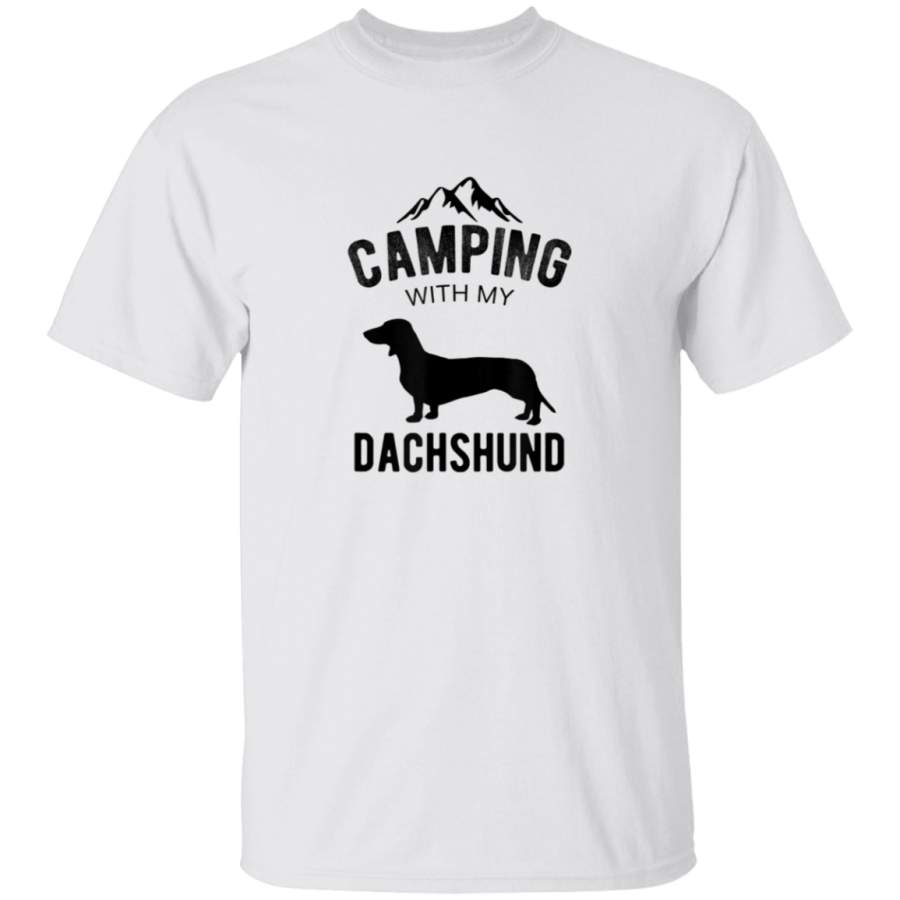 Camping With My Dachshund Dog Lover Puppy TShirt