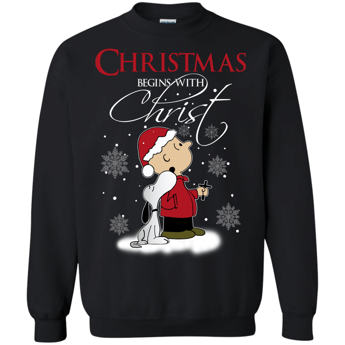 Snoopy Christmas Begins With Christ sweater - EmprintsTOP