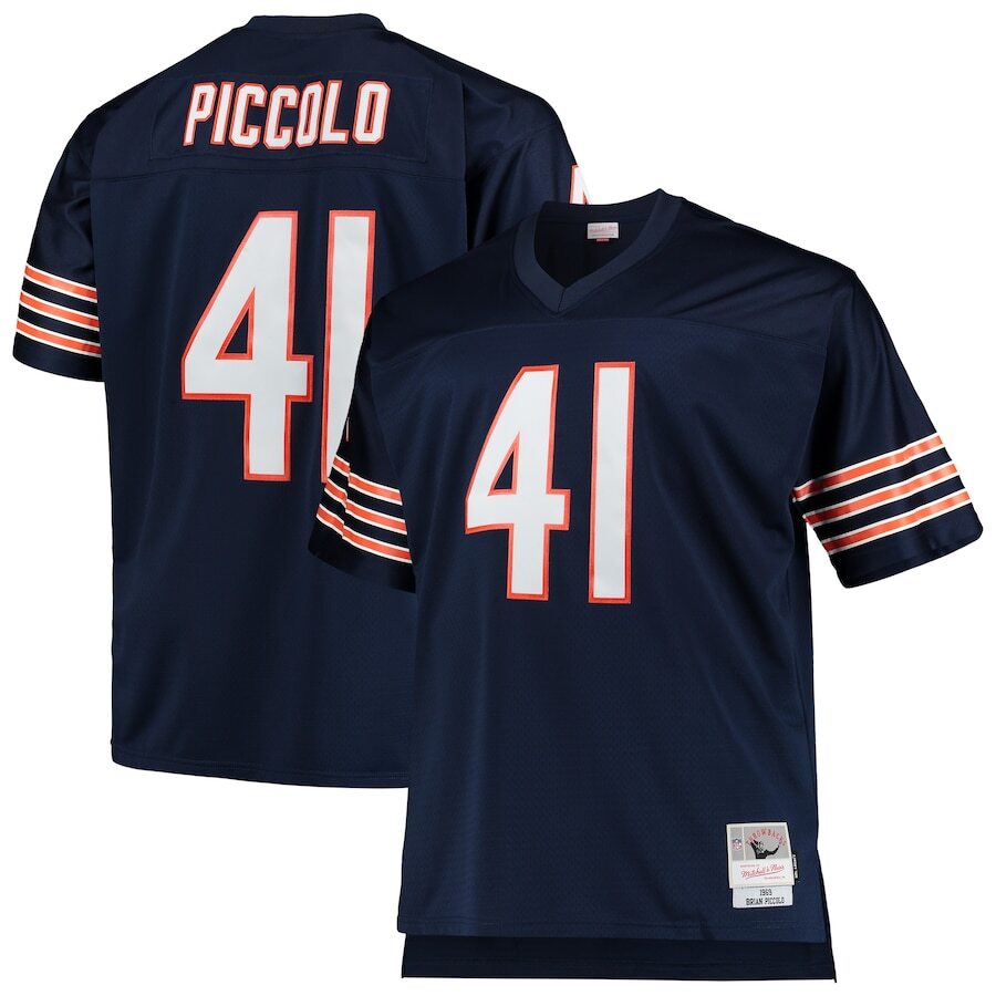 Brian Piccolo Chicago Bears Mitchell & Ness Big & Tall 1969 Retired Player Replica Jersey – Navy