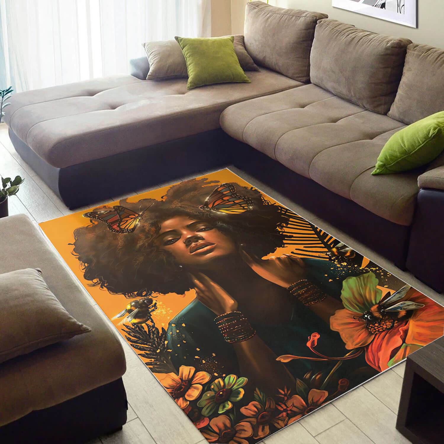 Afrocentric Rugs Pretty Afro Woman African Design Floor Rug Afrocentric Decorating Ideas WBG43219