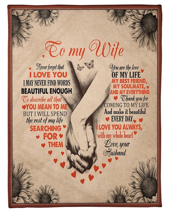 To My Wife Never Forget That I Love You Fleece Blanket, You Are The Love Of My Life, Gift For Wife From Husband Birthday Gift Home Decor Bedding Couch Sofa Soft