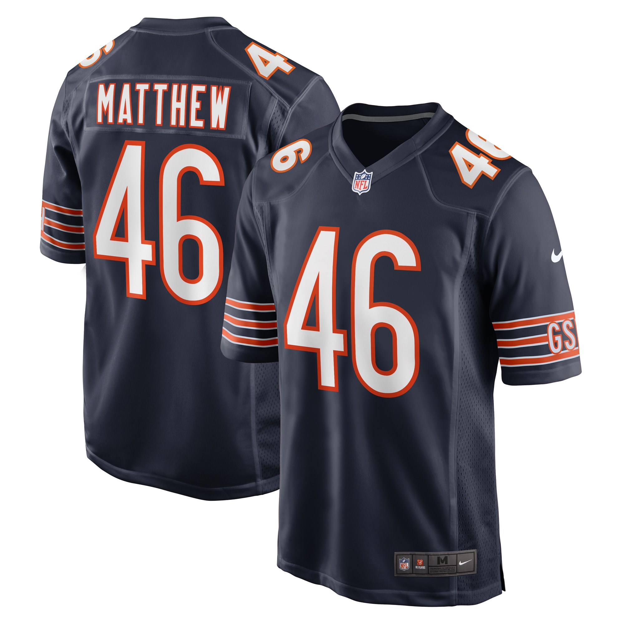 Christian Matthew Chicago Bears Game Jersey – Navy