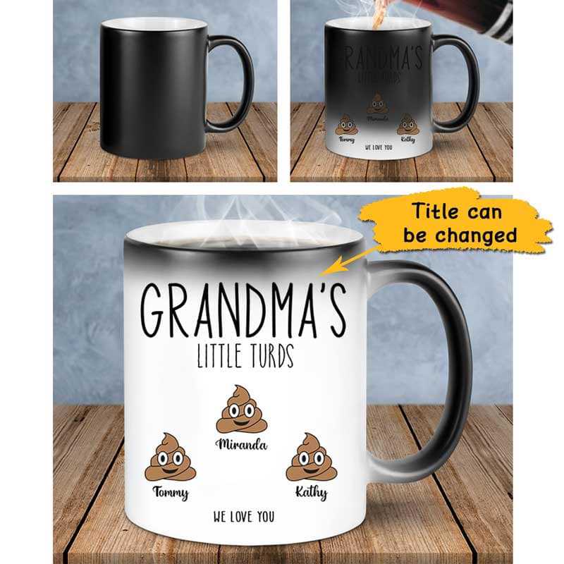 Grandma‘S Little Turds Personalized Color Changing Mug