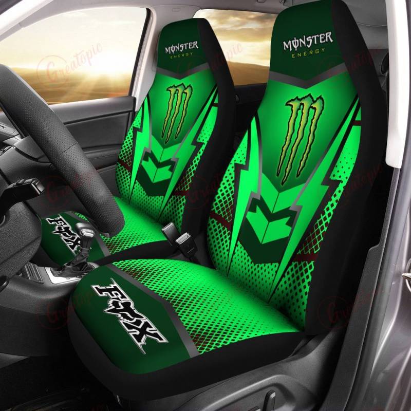 Monster Energy- NCT Car Seat Cover (Set of 2) Ver1 (Green)