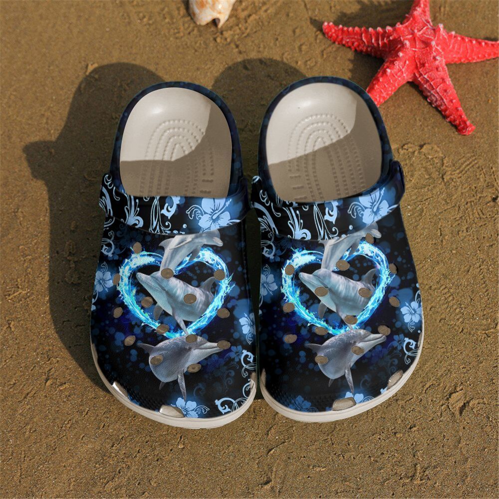 Dolphin Personalized Clog, Custom Name, Text Gorgeous Dolphins, Fashion Style For Women, Men, Kid, Print 3D