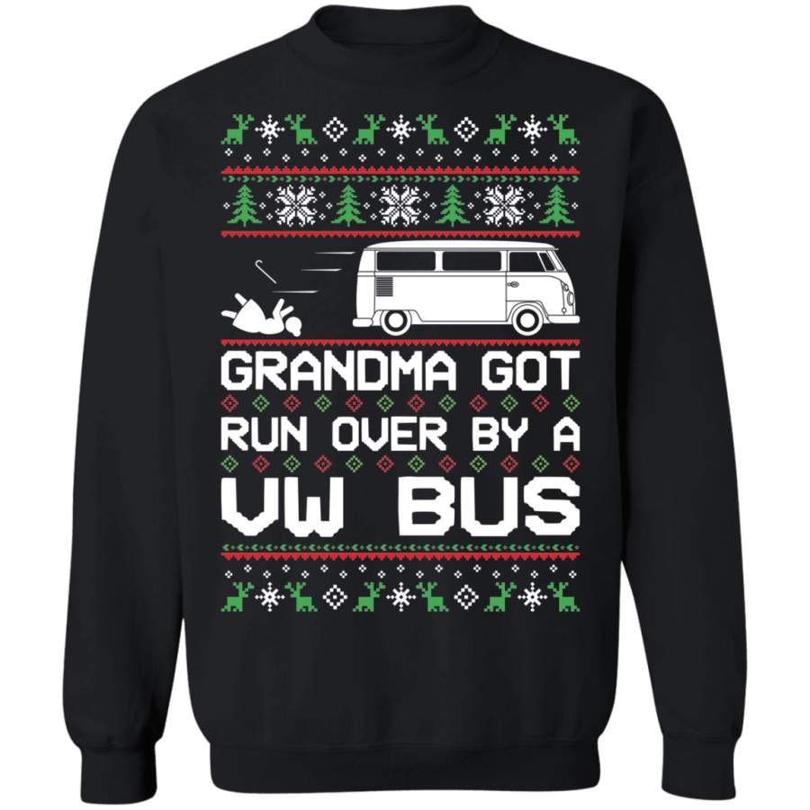 VW Bus Split Window Panel Van Life Ugly Christmas Crewneck Sweatshirt