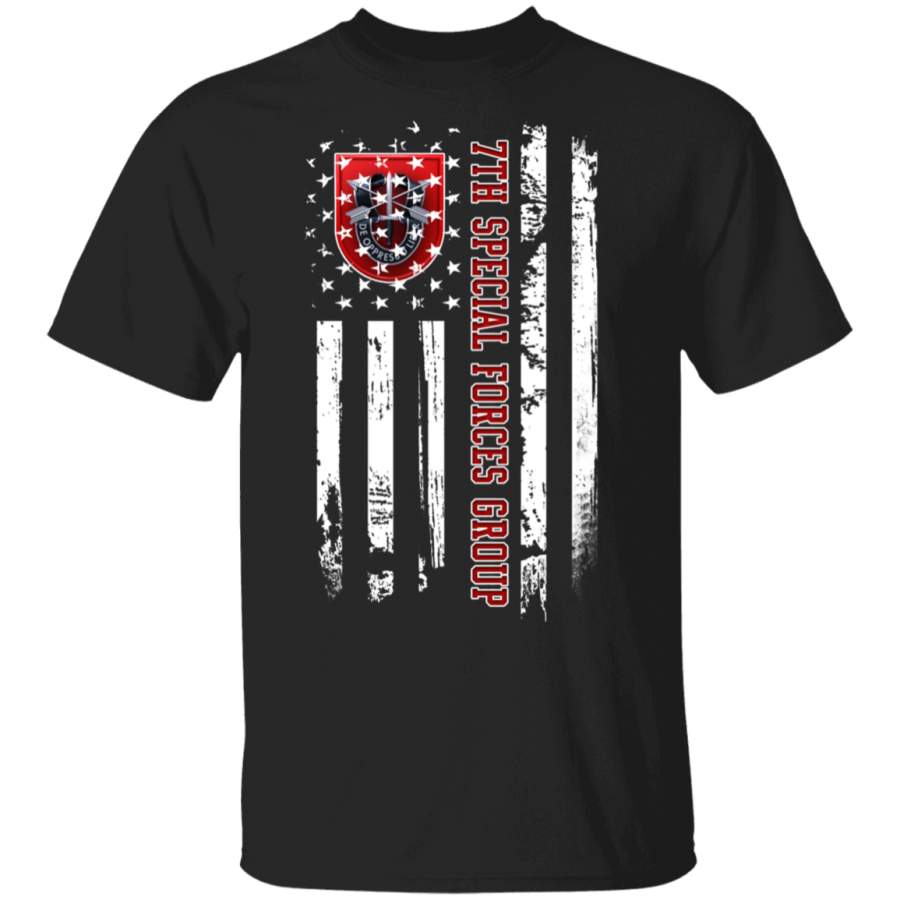 7th Special Forces Group Veteran American Flag Father’s Day Veteran’s Day Tshirt