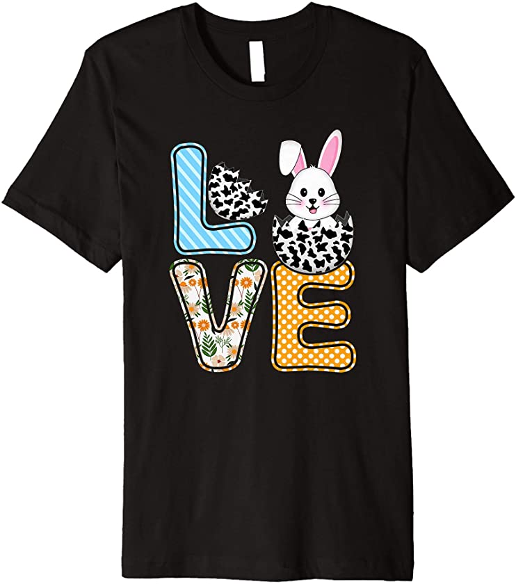 Love Easter Bunny Egg Cow Rabbit lover Cute Bunny Kids Adult Premium T-Shirt