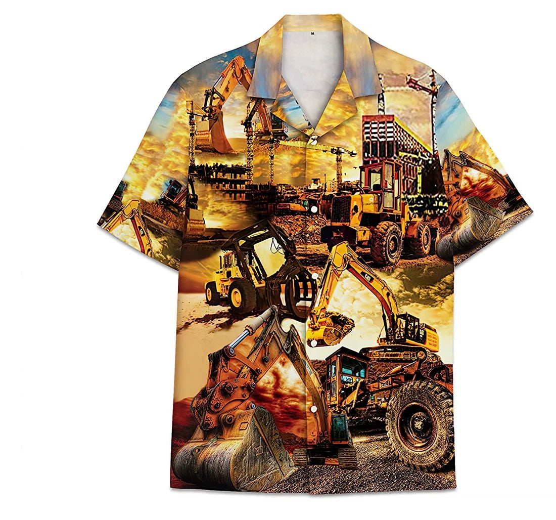 Excavator Hawaii Shirt Heavy Equipment Beach 5 Ha37961