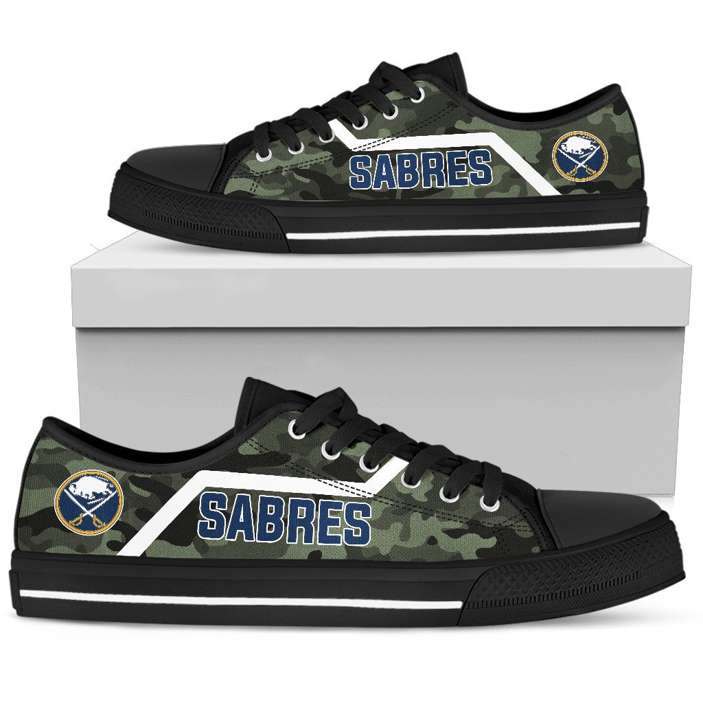 Camo Buffalo Sabres Logo Low Top Shoes