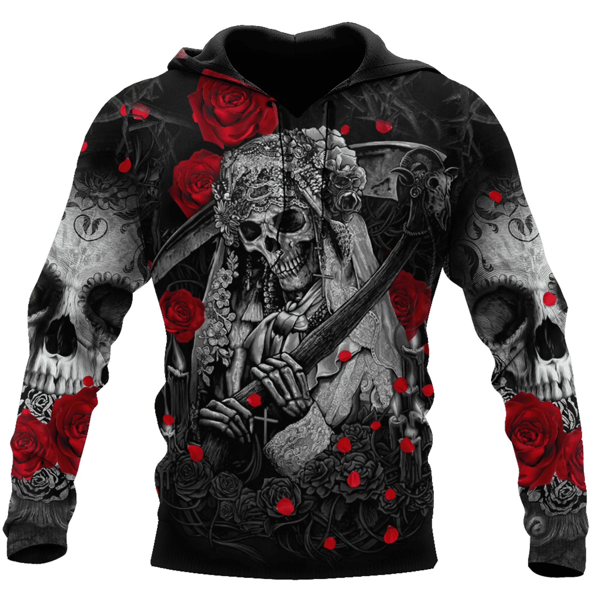 Bride Skull And Roses 3D Full Print Hoodie, Sublimation Skull On Hoodies