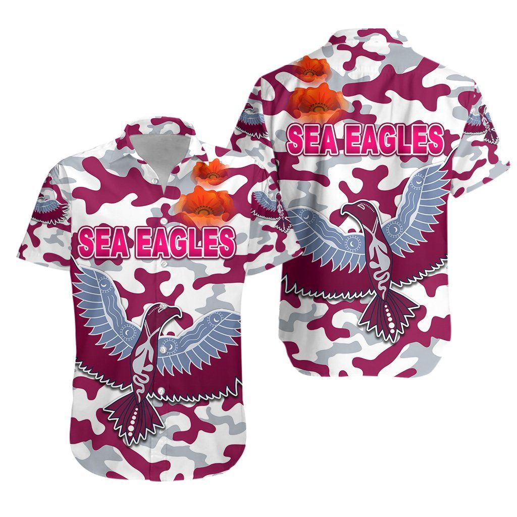 Manly Warringah Hawaii Shirt Sea Eagles Anzac Day Camouflage Ha58412