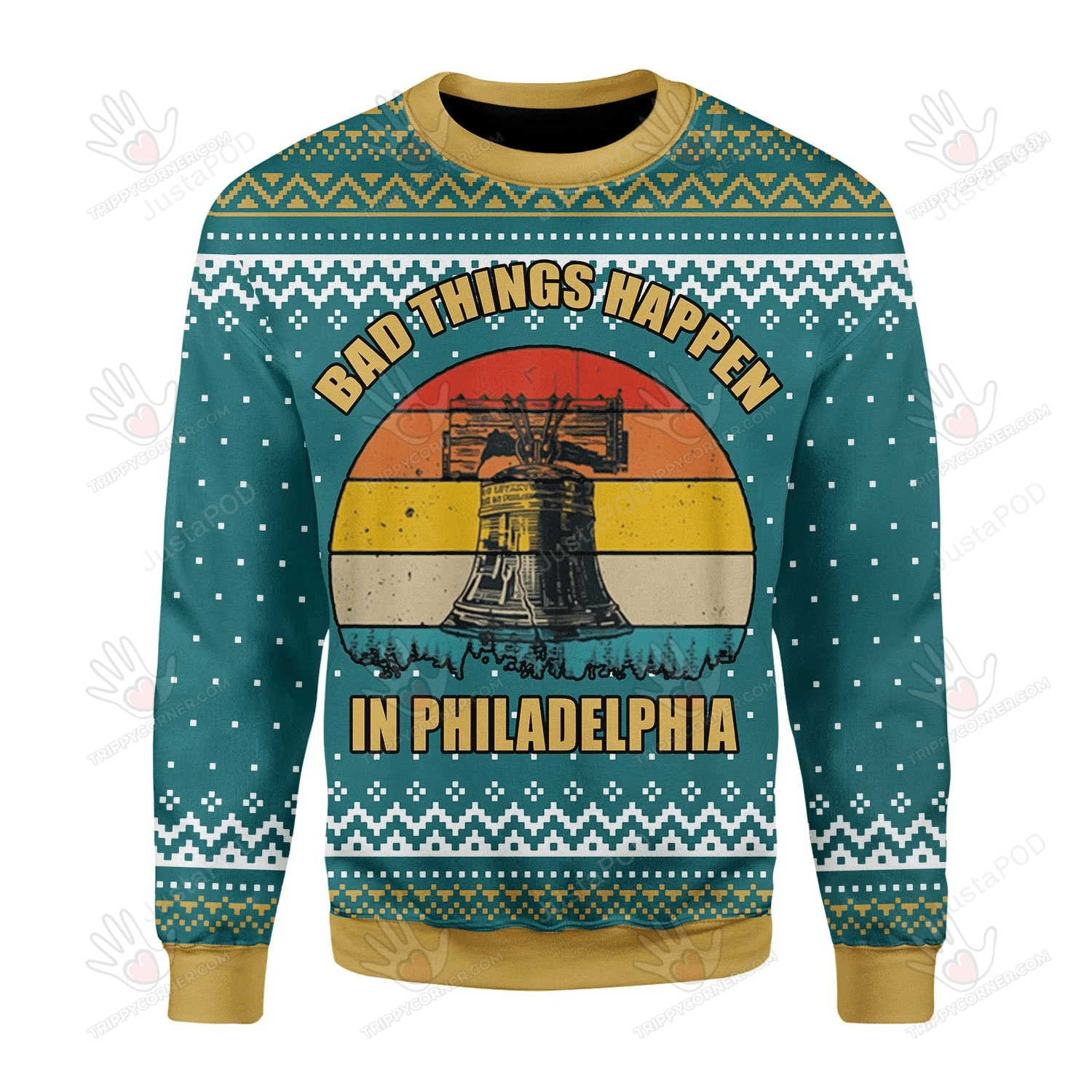 Alarm Fire Bad Things Happen In Philadelphia Ugly Christmas Sweater,… Ugly Sweater Christmas Gift