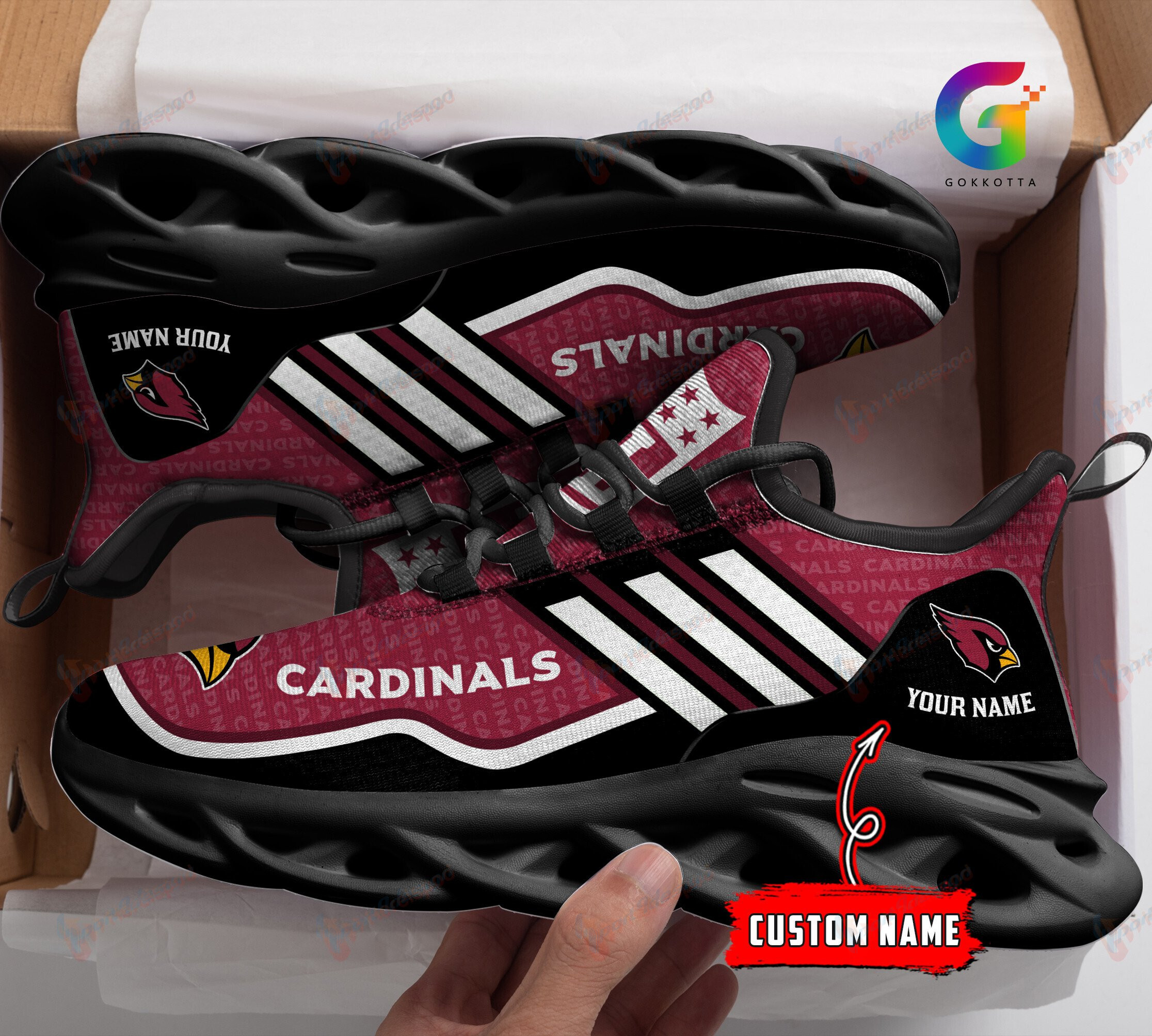 Arizona Cardinals Personalized Yezy Running Sneakers 150