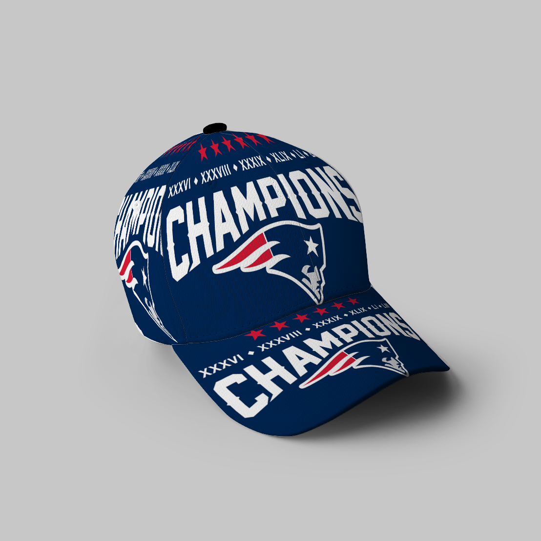 New England Patriots Stars Champions 3D Printing Baseball Cap Classic Hat