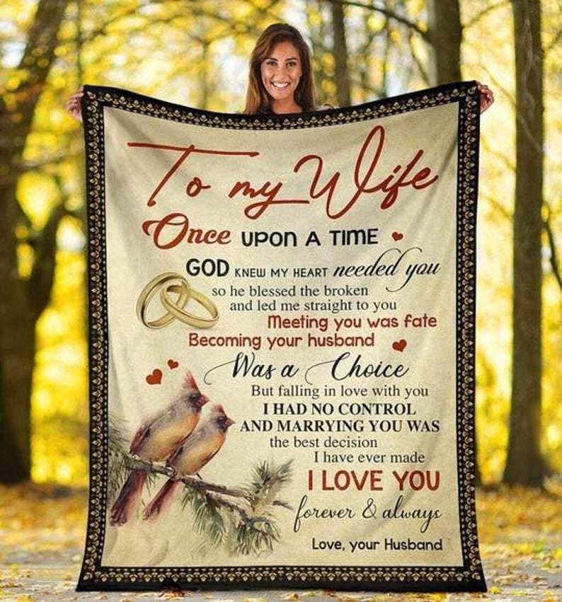 To My Wife Meeting You Was Fate Becoming Your Husband Fleece Blanket Gift For Valentine Day Home Decor Bedding Couch Sofa Soft And Comfy Cozy