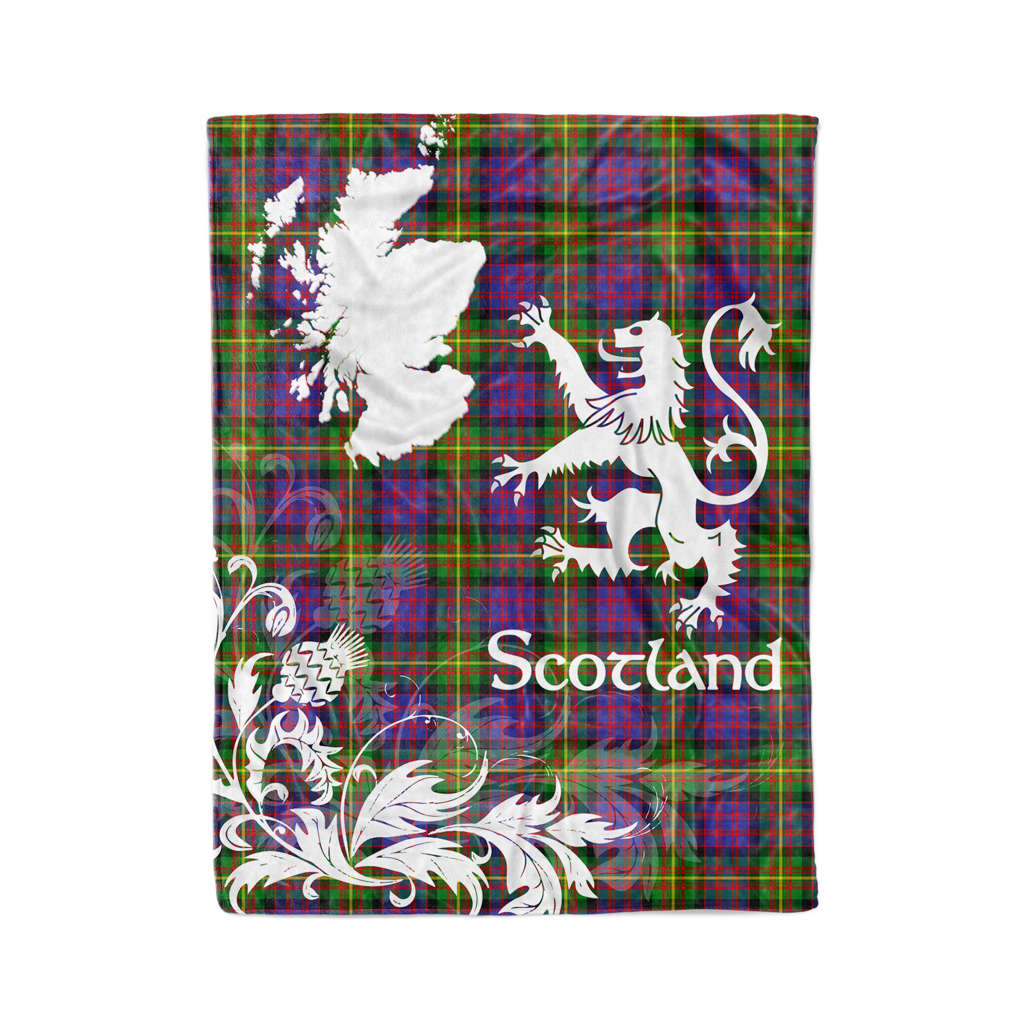 Tartan Plaid Fleece Blanket Tartan Blanket Thistle And Lion Scottish Clan Carnegie Plaid Blanket