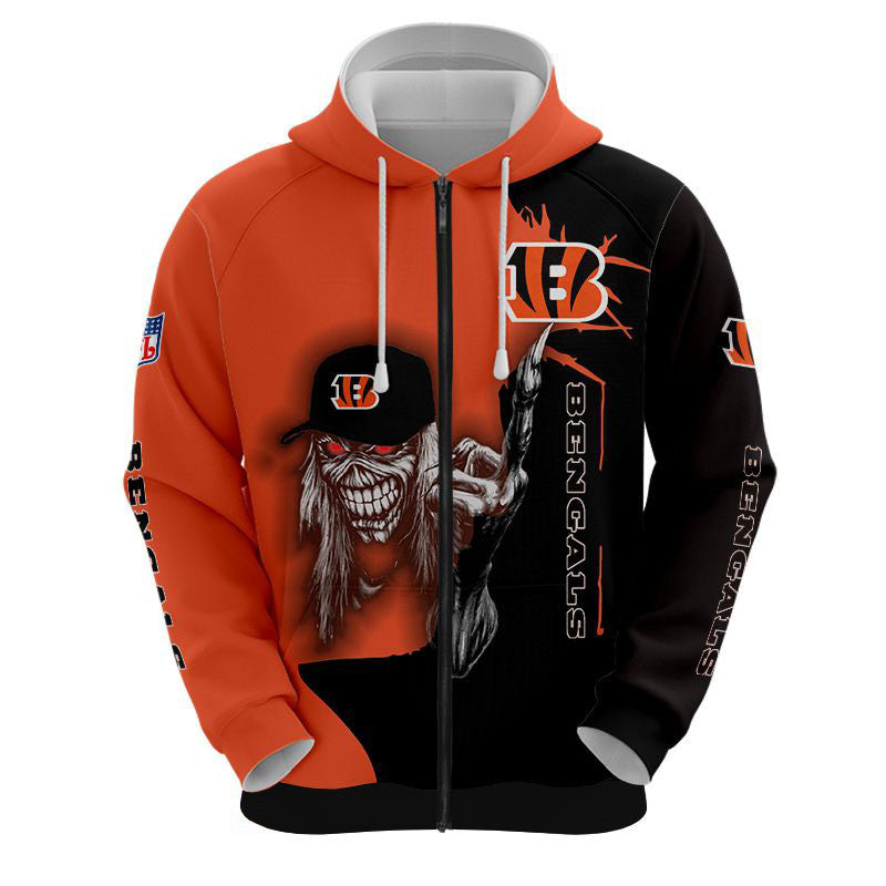 Iron Maiden Cincinnati Bengals Zip Up Hoodies Pullover Hoodies